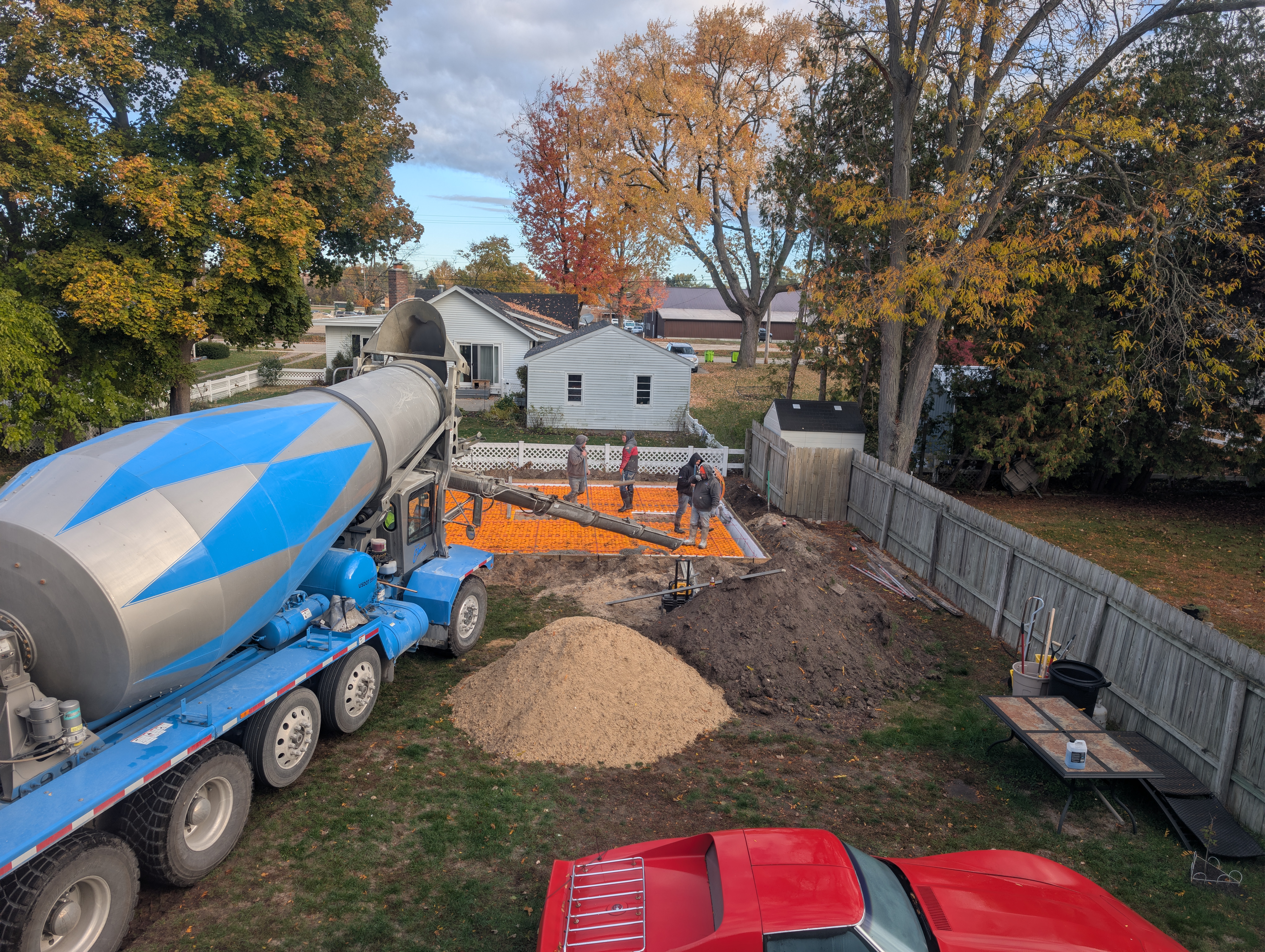 Concrete Pour Aerial View