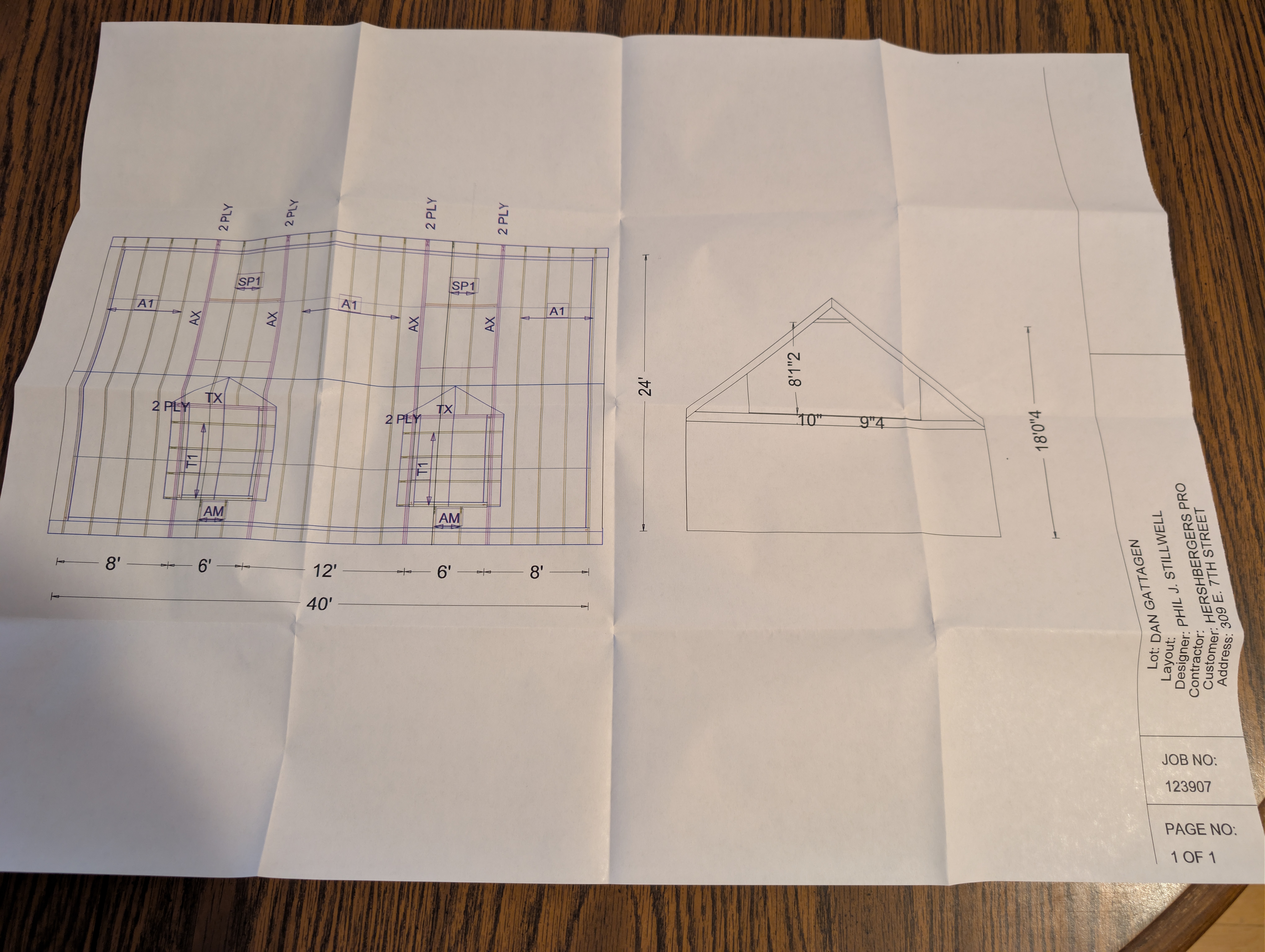Truss Layout Engineering Schematic