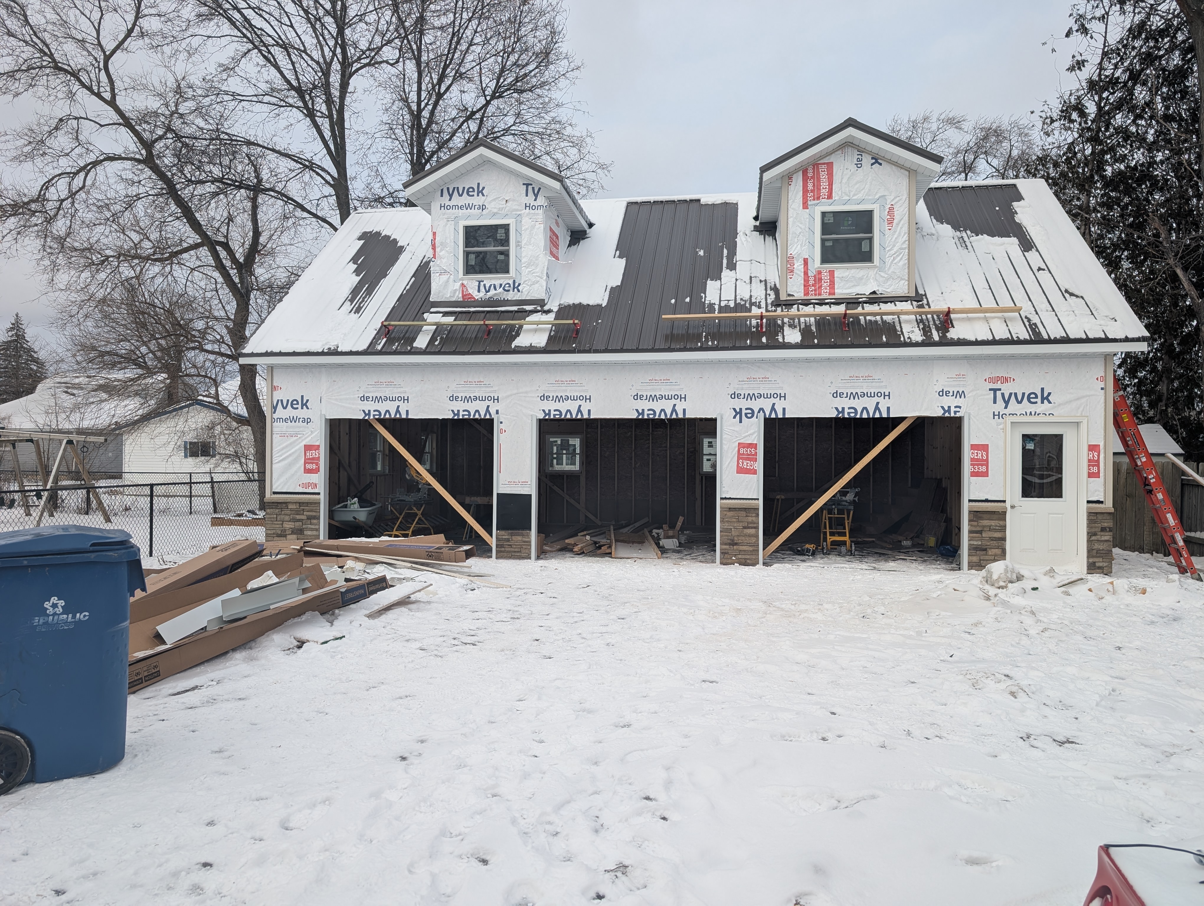 Front Elevation Siding Progress