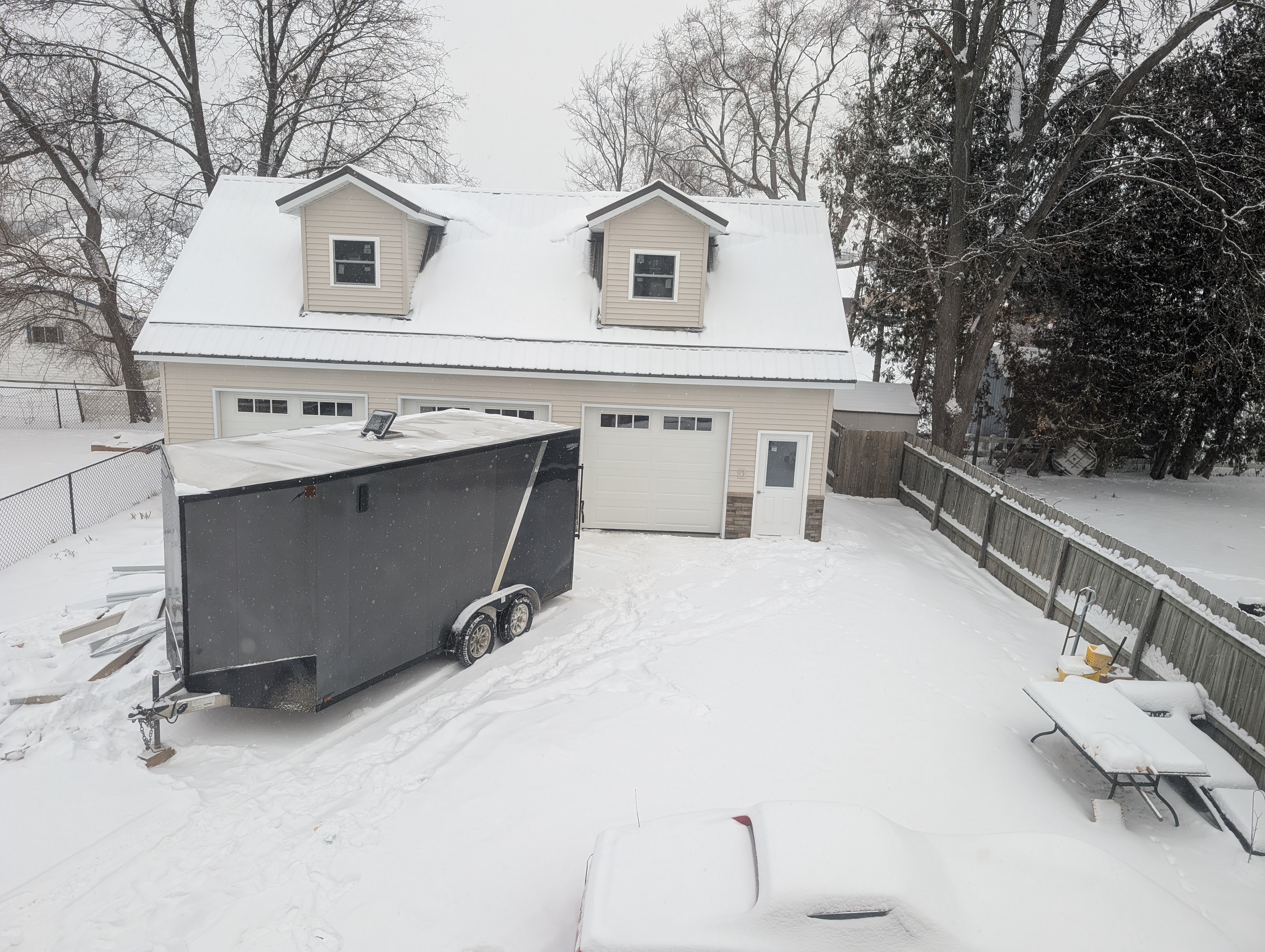 All Three Garage Doors - Elevated